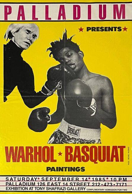 Michael Halsband, ‘Warhol Basquiat Boxing Poster (Basquiat Warhol boxing The Palladium)’, 1985