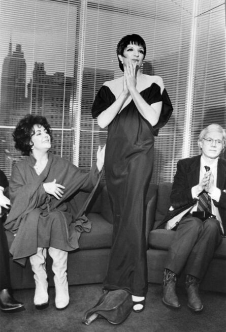 Bill Cunningham, ‘Elizabeth Taylor, Liza Minelli (in Halston) and Andy Warhol’, 1979