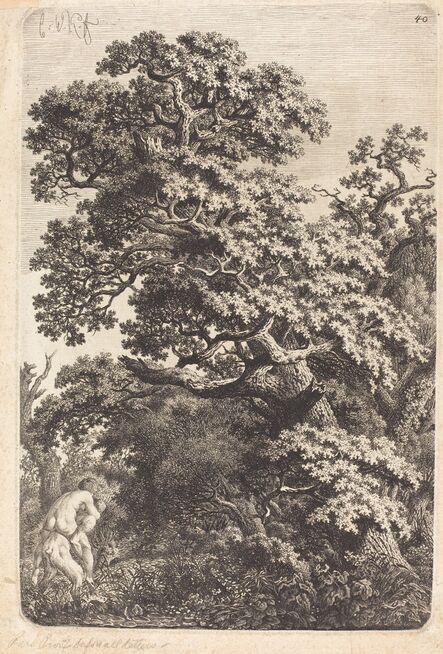 Carl Wilhelm Kolbe, ‘Satyr and Nymph in a Swamp’, 1790s