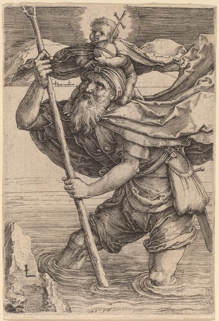 Lucas van Leyden, ‘Saint Christopher Carrying the Infant Christ’, ca. 1521