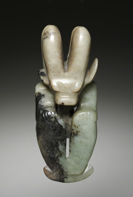 Northeast China, Neolithic period, probably Hongshan culture, ‘Amulet in the Form of a Seated Figure with Bovine Head’, c. 4700-2920 BC