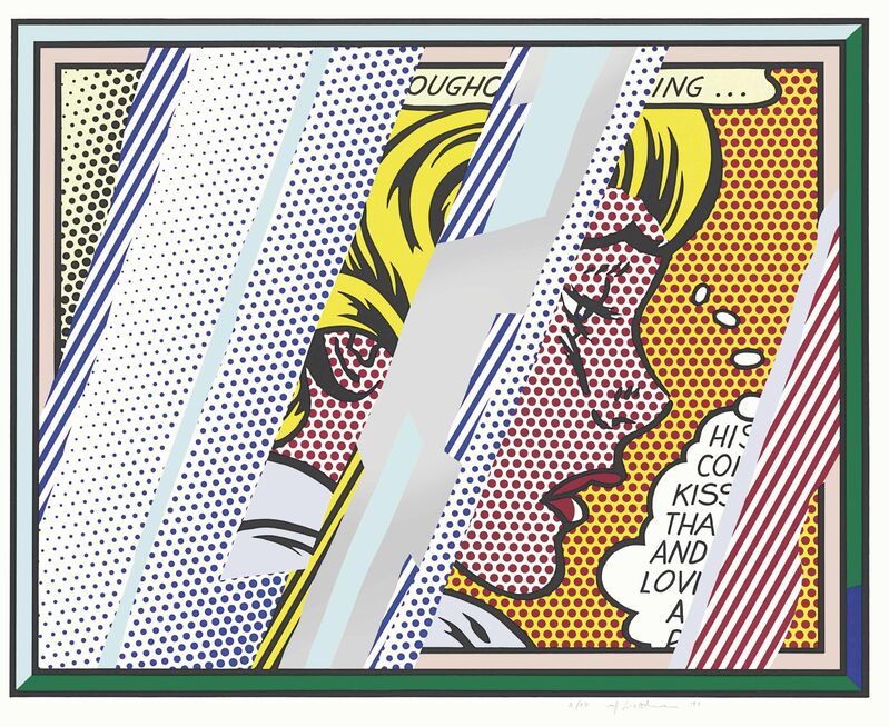 Roy Lichtenstein, ‘Reflections on Girl (Corlett 245)’, 1990, Print, Lithograph,screenprint, relief and metaled PVC Collage with embossing on mold made Somerset paper, Vertu Fine Art