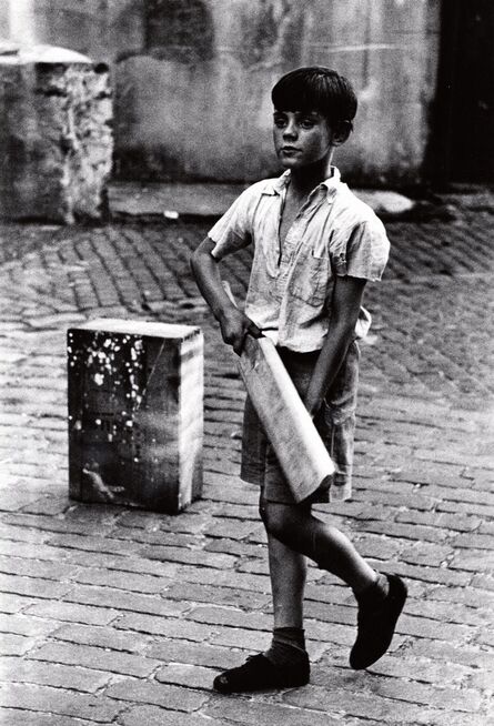 Roger Mayne, ‘Cricketer (boy with bat), Addison Place, W. 11’, 1957-printed 1984