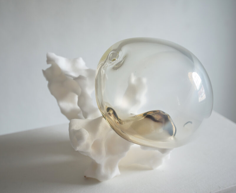 Mollie McKinley, ‘Body Heat Transfer’, 2021, Sculpture, Charred salt, blown glass, Fridman Gallery