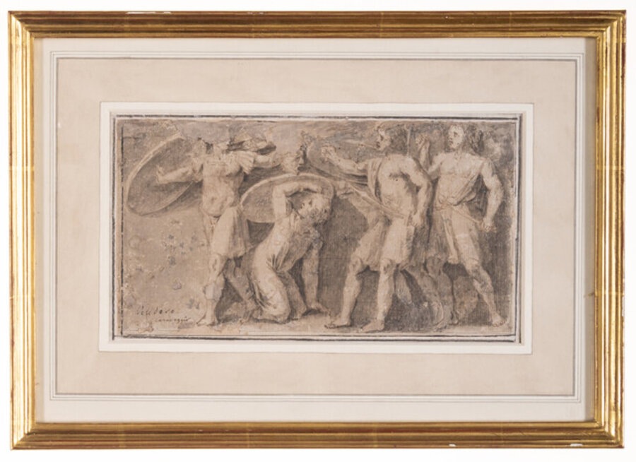 Classical frieze with Roman soldiers
