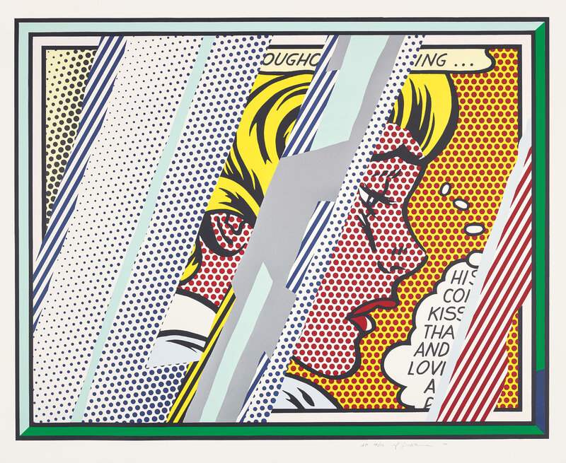 Roy Lichtenstein, ‘Reflections on Girl, from Reflections Series’, 1990, Print, Lithograph, screenprint and relief in colours with metallized PVC collage and embossing, on Somerset paper, with full margins., Phillips