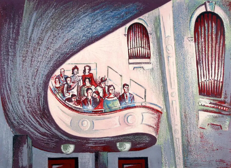 "Balcony" 1938 WPA Print Mid 20th Century American Broadway Theatre Modernism