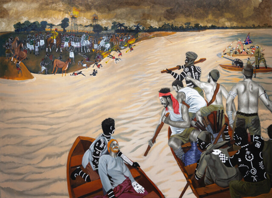 Crossing the Yemoje river