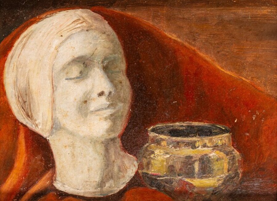 Still life with head