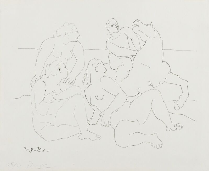 Pablo Picasso, ‘La Cavalier (Bloch 40; Mourlot VIII)’, 1921, Print, Rare lithograph on Arches wove paper, Forum Auctions