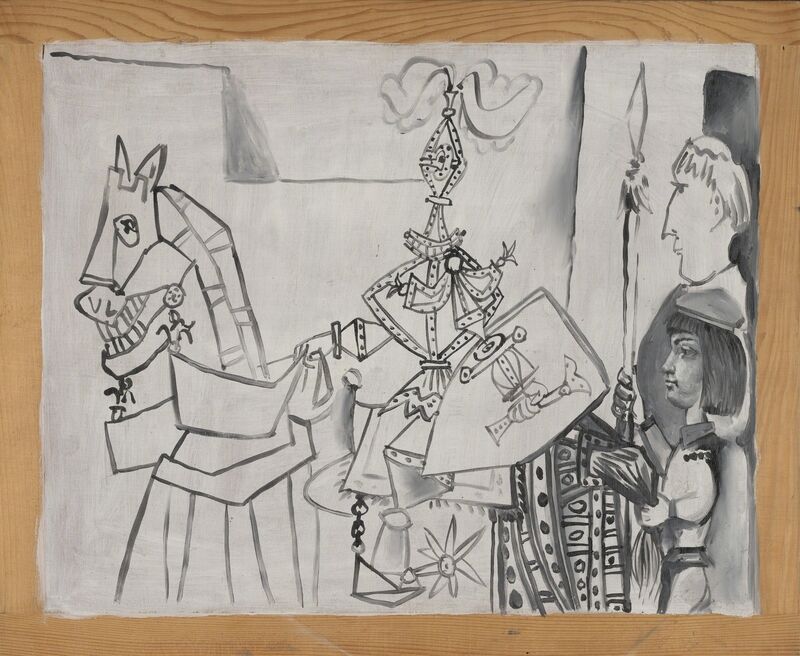 Pablo Picasso, ‘Chevalier, Page et Moine (Horseman, Page, and Monk)’, 1951, Painting, Oil on canvas, Yale University Art Gallery