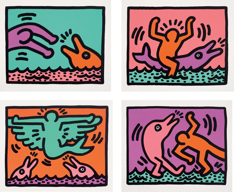 Keith Haring, ‘Pop Shop V’, 1989, Print, The complete set of four screenprints in colours, on wove paper, with full margins., Phillips