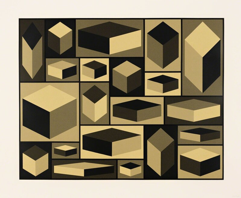 Sol LeWitt, ‘Distorted Cubes (A)’, 2001, Print, Linocut, Pace Prints