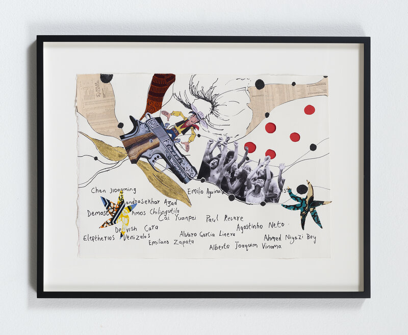 Yinka Shonibare, ‘Revolution (JCG 11176)’, 2013, Drawing, Collage or other Work on Paper, Paper, pen, batik, found paper and 22 carat gold leaf, Goodman Gallery