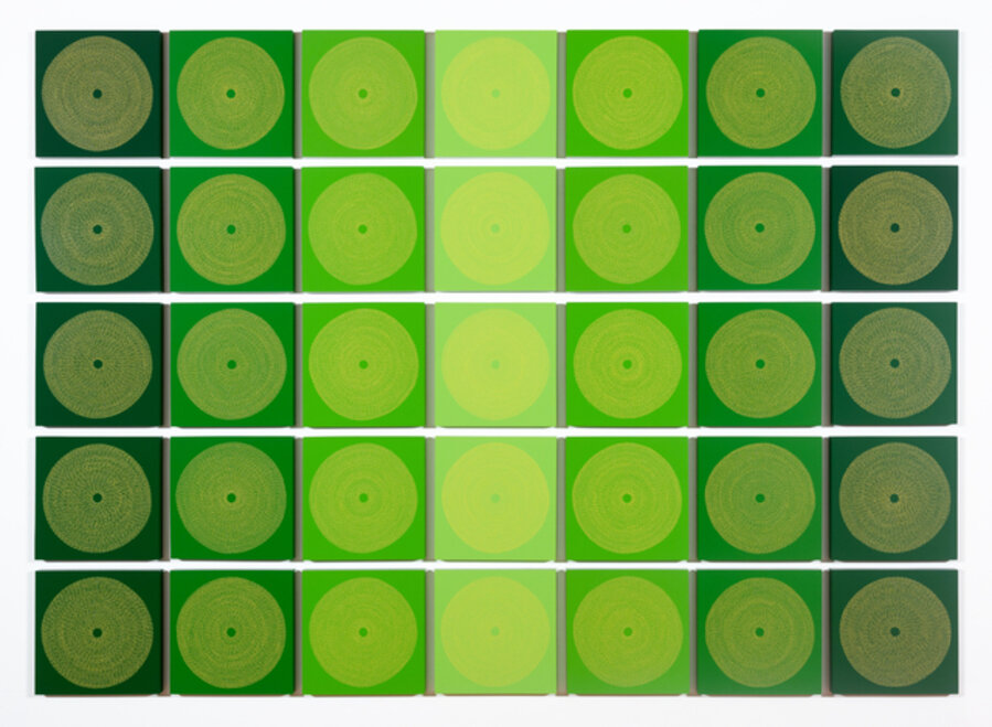Yellow Circles on Green