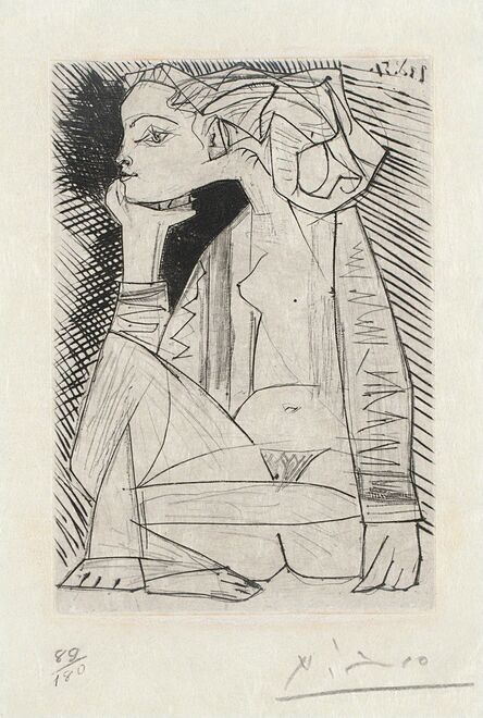 Pablo Picasso, ‘Femme assise en tailleur: Geneviève Laporte (Seated Woman in a Suit: Geneviève Laporte)’, 1951