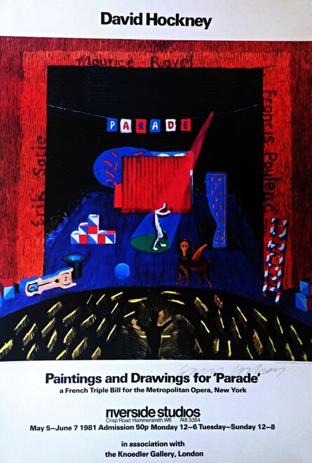 David Hockney, ‘Paintings and Drawings for Parade - Metropolitan Museum (Hand Signed)’, 1981