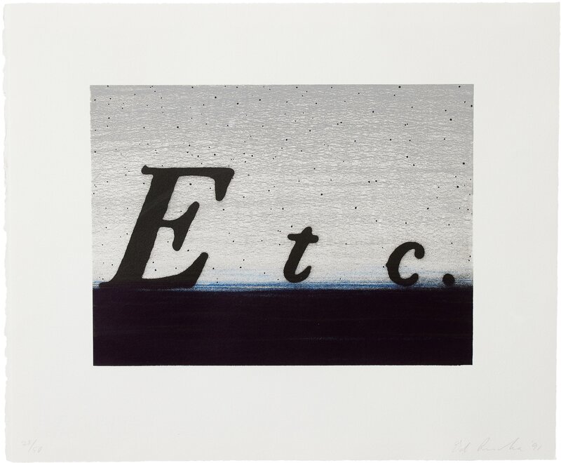 Ed Ruscha, ‘Etc.’, 1991, Print, Creative Works Editions, Osaka, Japan, RAW Editions