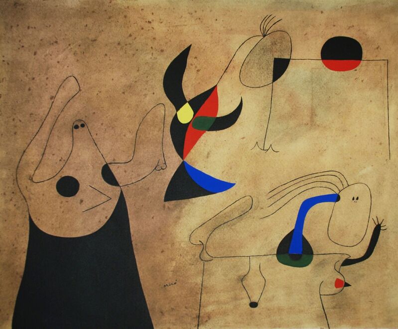 Joan Miró, ‘Femmes sur la plage (Women on the Beach), Plate IV’, 1959, Print, Pochoir, Georgetown Frame Shoppe