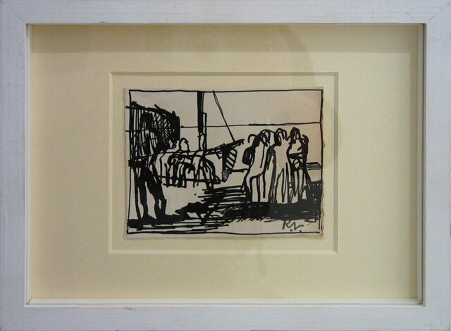 FIGURES NEAR A BOAT