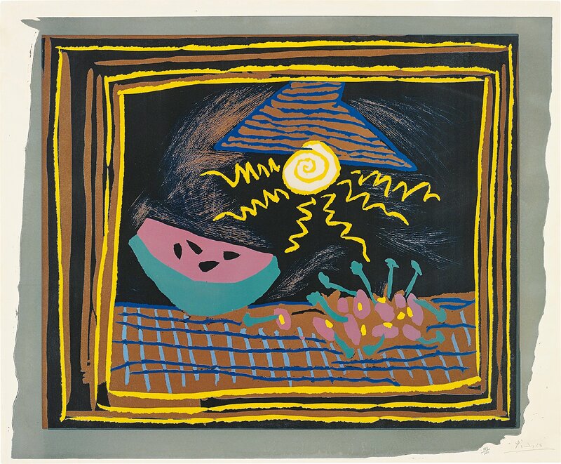 Pablo Picasso, ‘Nature morte à la pastèque (Still Life with Watermelon)’, 1962, Print, Linocut in colours, on Arches paper, with full margins, Phillips