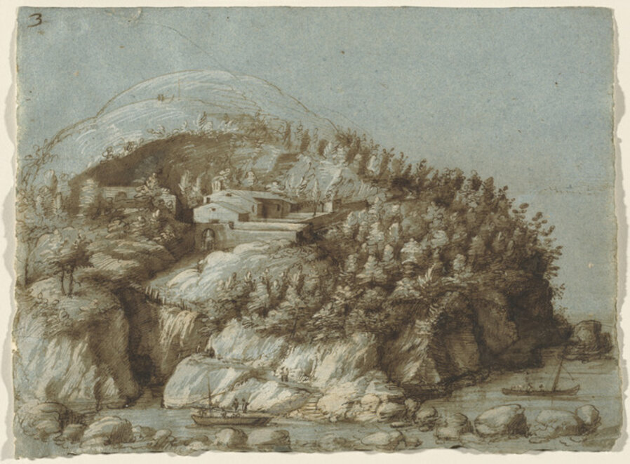 Hilly Landscape with Ships