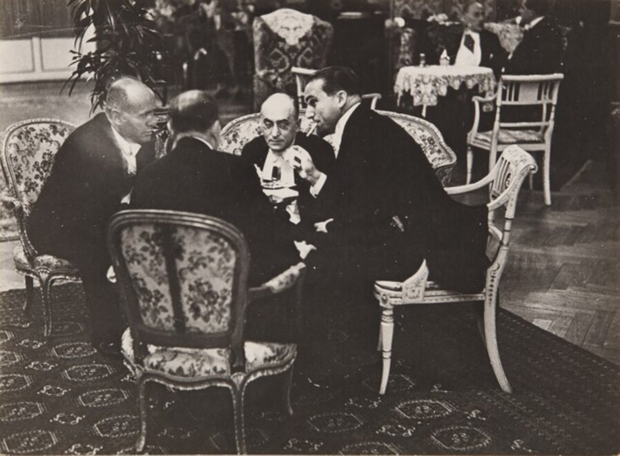 Meeting of Benito Mussolini, Dr. Heinrich Bruning, Dr. Julius Curtius & Count Dino Grendi, Rome