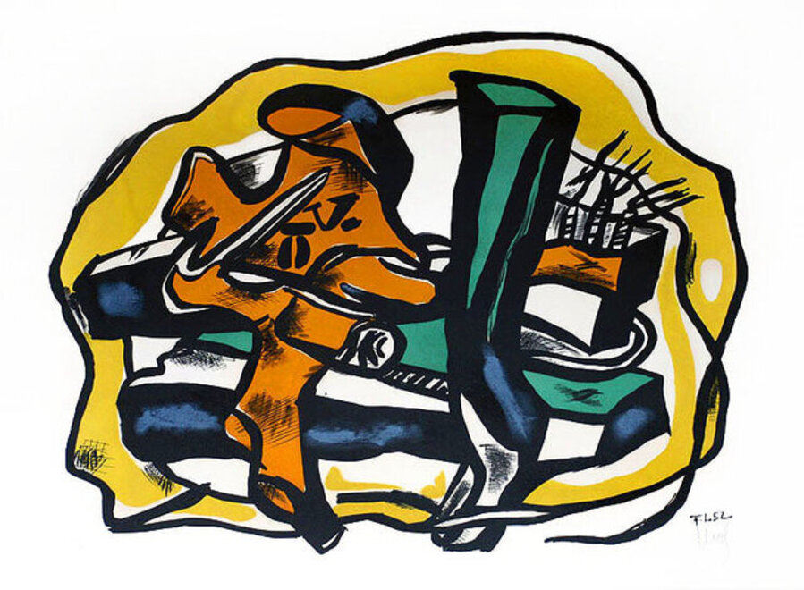Composition sur fond Jaune, 1952