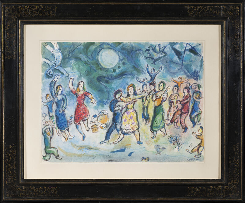 Marc Chagall, ‘Fête au Village’, 1969, Painting, Gouache and crayon on Japon paper, Stern Pissarro Gallery