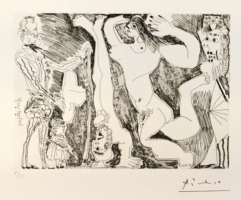Pablo Picasso, ‘L’Acrobate, avec Femme et Spectateurs ’, 1971, Print, Etching, Wallector