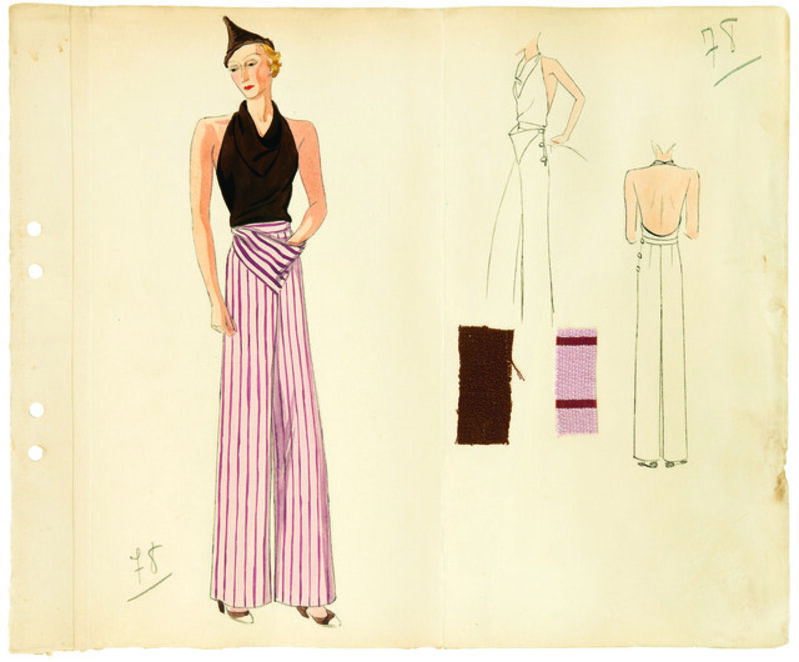 Elsa Schiaparelli, ‘Dessin modèle pantaloncorsage’, 1933, Les Arts Décoratifs 