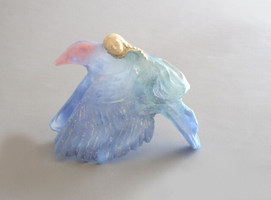 Girl on bird