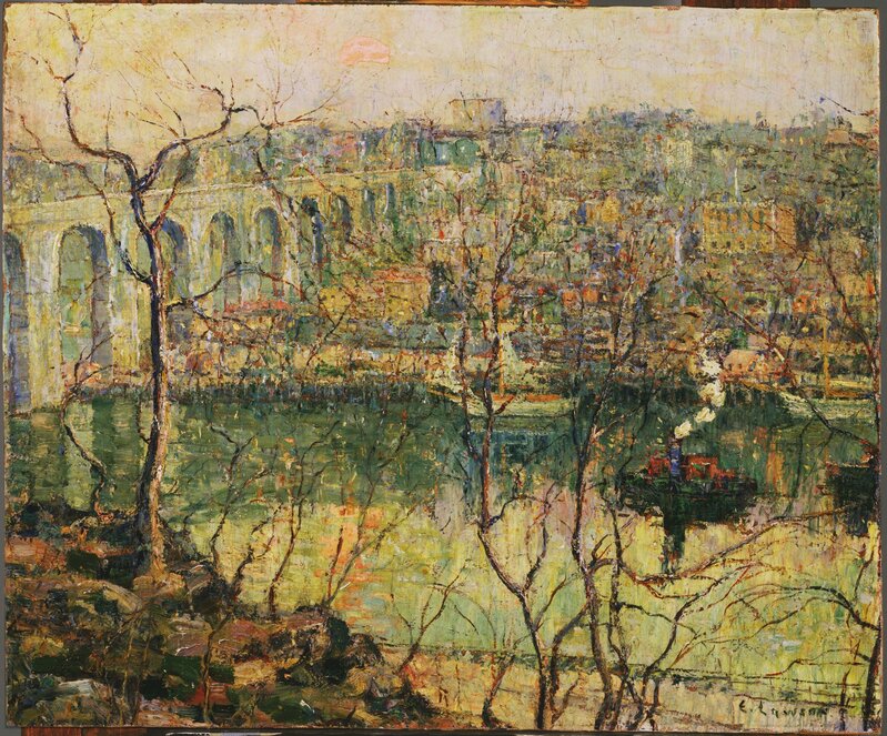 Ernest Lawson, ‘High Bridge - Early Moon’, before 1911, Painting, Oil on canvas, Phillips Collection