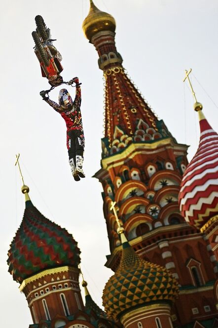 Joerg Mitter, ‘Levi Sherwood of New Zealand Performs in Front of the St. Basil's Cathedral in Moscow's Red Square, Russia’, June 24-2010