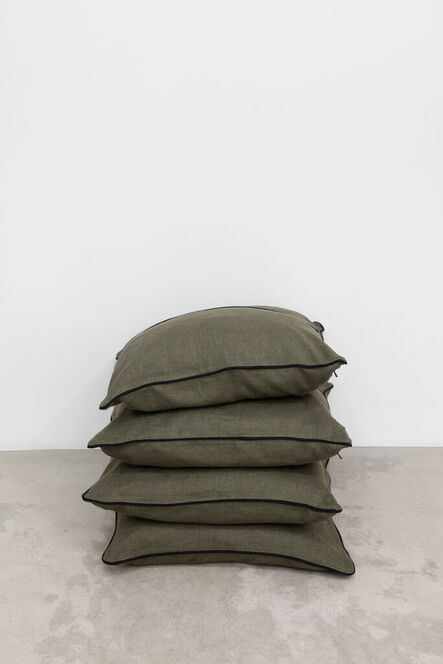 Darren Bader, ‘framed suite (pillow3) brown’, 0