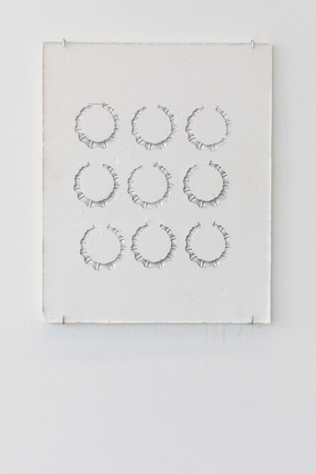 LaKela Brown, ‘Round Bamboo Earrings with Silver Sunken Relief’, 2018