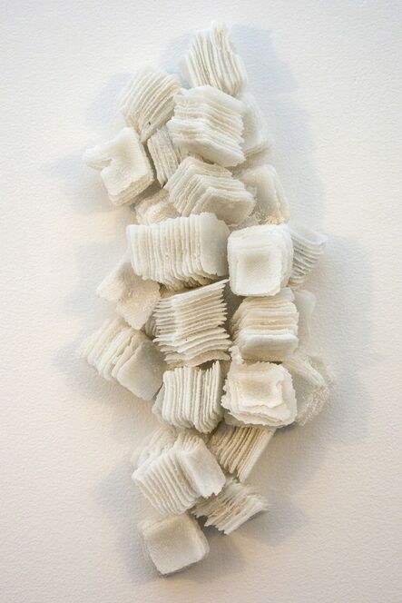 Cheryl Wilson Smith, ‘Ice Ridge No 3 - dynamic, textured, white, glass sculpted wall relief’, 2017