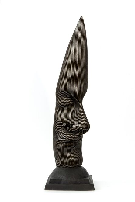 Dale Dunning, ‘Sentinel - tall, dark, abstract, human face, head, bronze, sculpture’, 1987