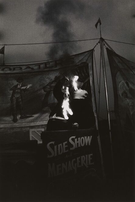 Diane Arbus, ‘Fire Eater at a carnival, Palisades Park, N.J.’, 1957