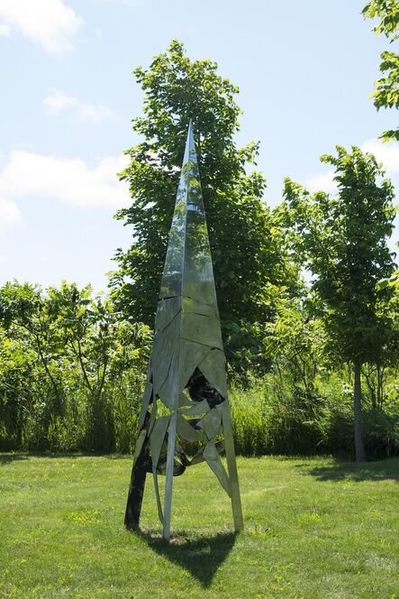 Wojtek Biczysko, ‘Pyramid of Reflection - tall, outdoor, triangular, stainless steel sculpture’, 2017