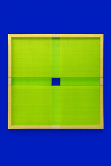 Brian Wills, ‘Untitled (Yellow on green with square)’, 2021-2022