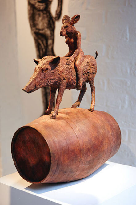 Sophie Ryder, ‘Lady Hare and Boar on a Barrel, Maquette (B/17/01)’, 2017