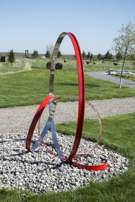 Philippe Pallafray, ‘Temps Zero Red 2/10 - large, geometric, contemporary, outdoor steel sculpture’, 2017