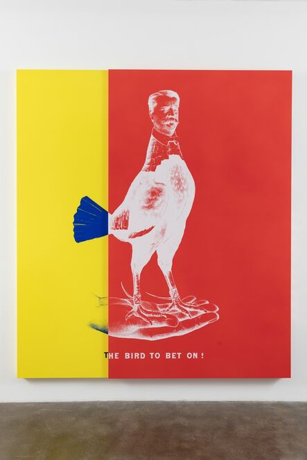 Kathryn Andrews, ‘WEE MAN FOR PRESIDENT aka Historical Campaign Poster Painting No.3 (The Bird to Bet On)’, 2015