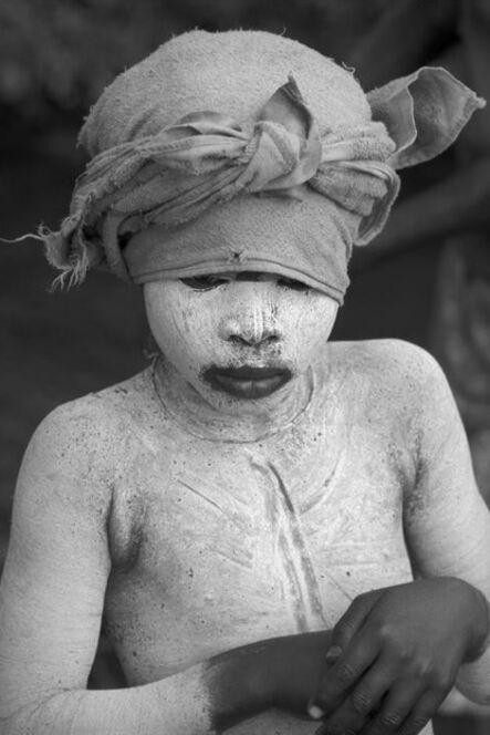 René Burri, ‘Boy with ritual body painting, Liberia’, 1975
