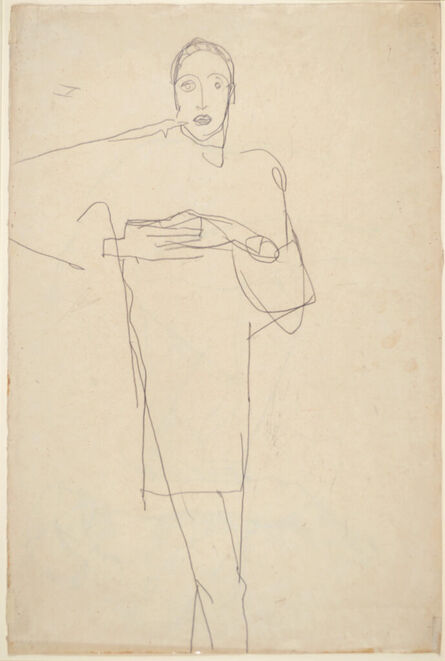 Egon Schiele, ‘Self-Portrait/Reclining Couple (Double-sided Drawing)’, 1913