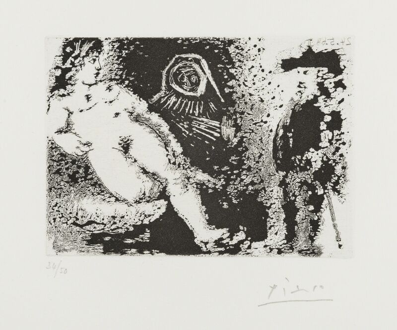 Pablo Picasso, ‘Procuress, Reclining Nude and Old Man (from 347 Series) (Bloch 1588)’, 1968, Print, Aquatint, on BFK Rives wove paper, Forum Auctions