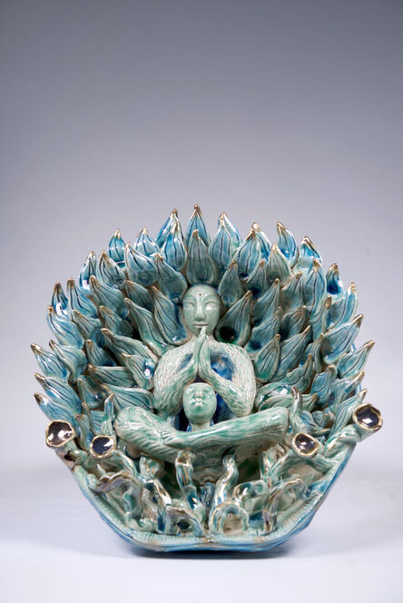 Geng Xue, ‘Turquoise Glazed Flame Niche 蓝绿釉火焰龛’, 2023