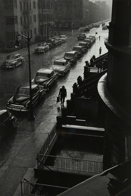 Ruth Orkin, ‘Man in Rain, W. 88th St., N.Y.C.’, 1952-printed later