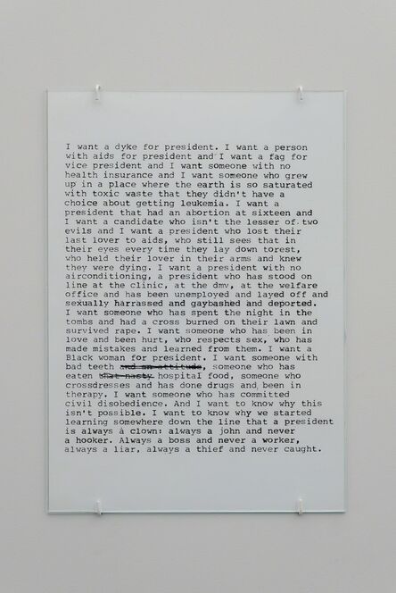 Zoe Leonard, ‘I Want a President’, 1992